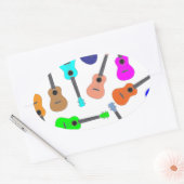 Regenboog Ukulele Ovale Sticker (Envelop)