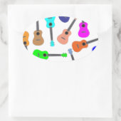 Regenboog Ukulele Ovale Sticker (Tas)