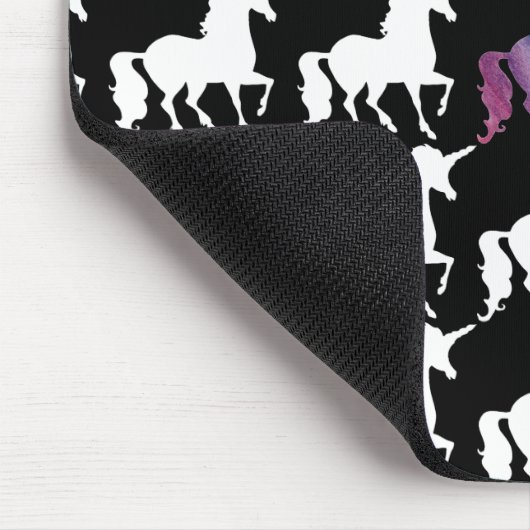  regenboog Unicorn Black & White Pattern Fun Muismat (Hoek)