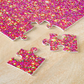 Regenboog Unicorn Roze Glitter Sparkle Legpuzzel (Zijkant)