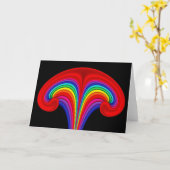 Regenboog uterus fractaal Wenskaart Kaart (Gele Bloem)