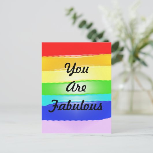 Regenboog v2 briefkaart (Staand voorkant)