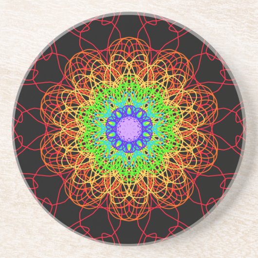 Regenboog v4 zandsteen onderzetter (Voorkant)