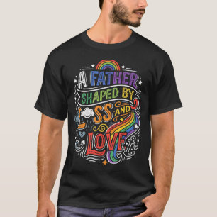 Regenboog Vader Papa Geboorte Daddy Vaderschap T-shirt