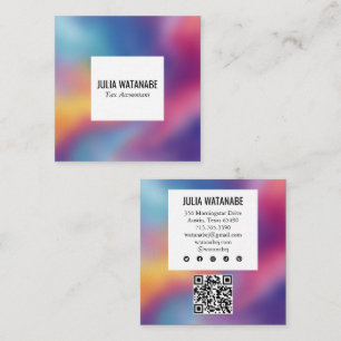 Regenboog Vage Minimalistische Moderne QRCode Soci Vierkante Visitekaartje