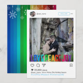 Regenboog Vakantie Insta Frame Foto Kaart (Voorkant / Achterkant)