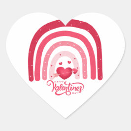 Regenboog Valentijnsdag Hart Sticker