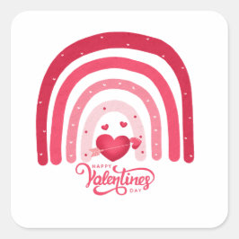 Regenboog Valentijnsdag Vierkante Sticker