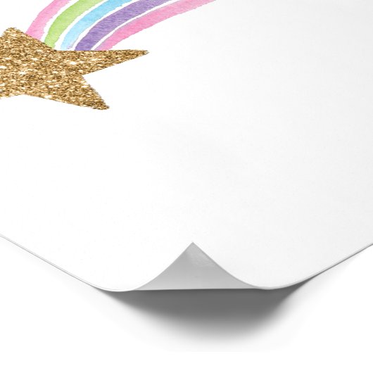 Regenboog vallende ster nursery muurstickers poste poster (Hoek)