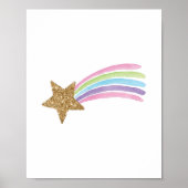 Regenboog vallende ster nursery muurstickers poste poster (Voorkant)