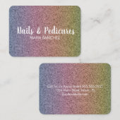 Regenboog Valse Glitter Patroon Nagel Haar Visitekaartje (Voorkant / Achterkant)