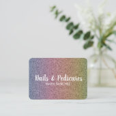 Regenboog Valse Glitter Patroon Nagel Haar Visitekaartje (Staand voorkant)