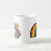Regenboog van 1980 met Aquarius Man met waterdamp Koffiemok (Center)