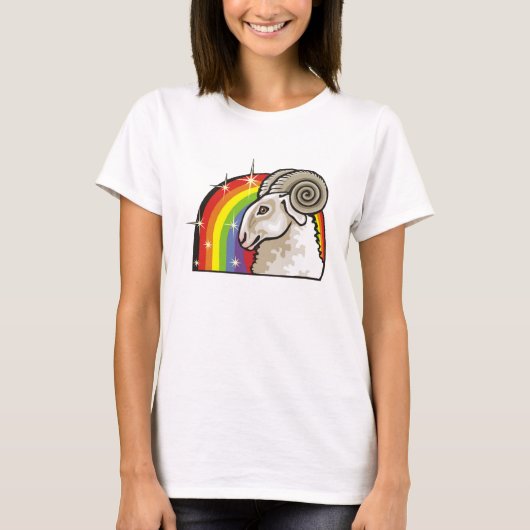 Regenboog van 1980 met Aries Ram T-shirt (Voorkant)