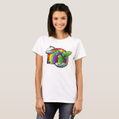 Regenboog van 1980 met beha's t-shirt (Voorkant volledig)