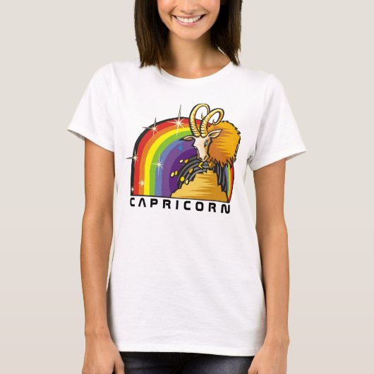Regenboog van 1980 met Capricorn Goat T-shirt (Voorkant)