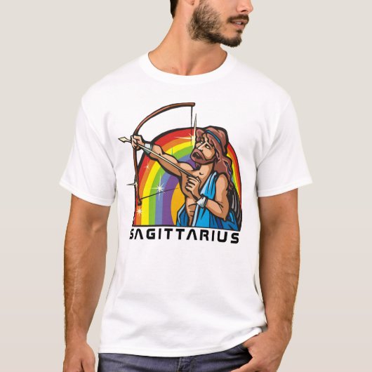Regenboog van 1980 met Sagittarius Archer T-shirt (Voorkant)