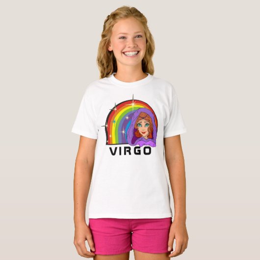 Regenboog van 1980 met Virgo T-shirt (Voorkant volledig)