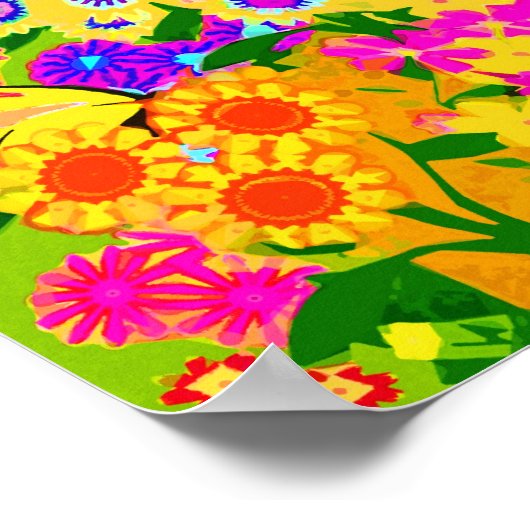 Regenboog van bloemen poster (Hoek)