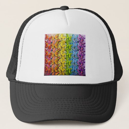 Regenboog van buiken trucker pet (Voorkant)