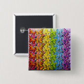 Regenboog van buiken vierkante button 5,1 cm (Voorkant /achterkant)