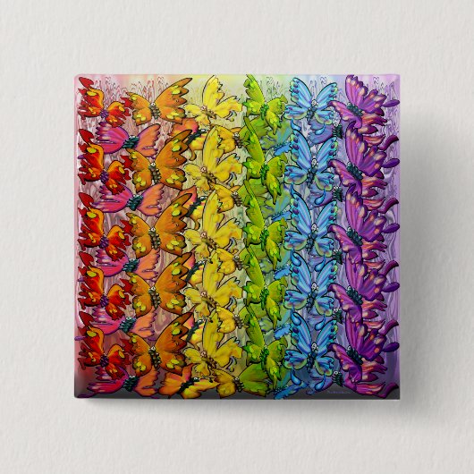 Regenboog van buiken vierkante button 5,1 cm (Voorkant)