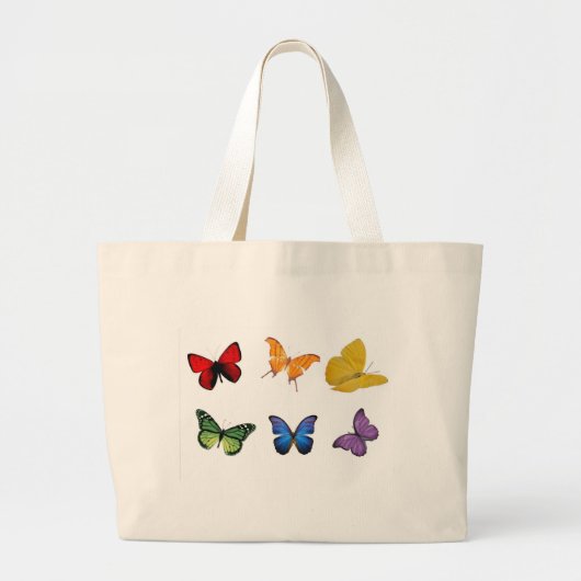 Regenboog van Butterflies Grote Tote Bag (Voorkant)