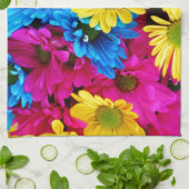 Regenboog van Daisies Theedoek (Gevouwen)