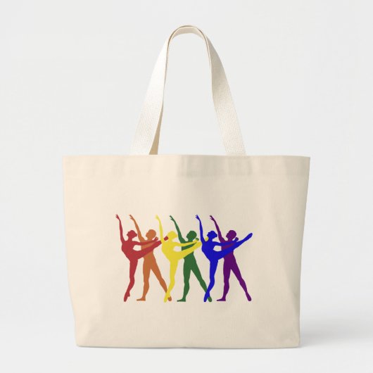 Regenboog van dansers grote tote bag (Voorkant)