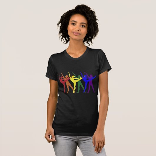Regenboog van dansers t-shirt (Voorkant volledig)