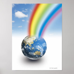 Regenboog van de aarde poster