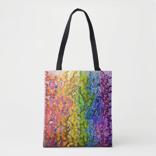 Regenboog van de Canvas tas van Butterflies en van (Voorkant)