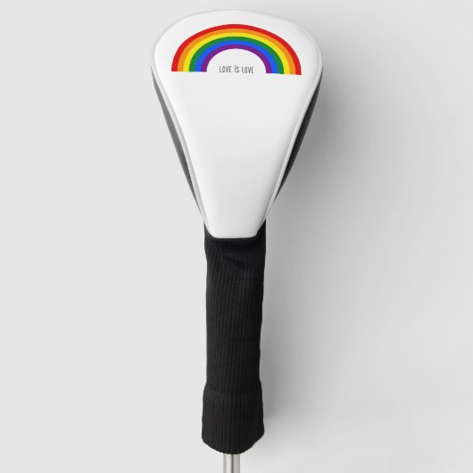 Regenboog van de Gay Pride. Liefde is liefde. Golfheadcover (Voorkant)