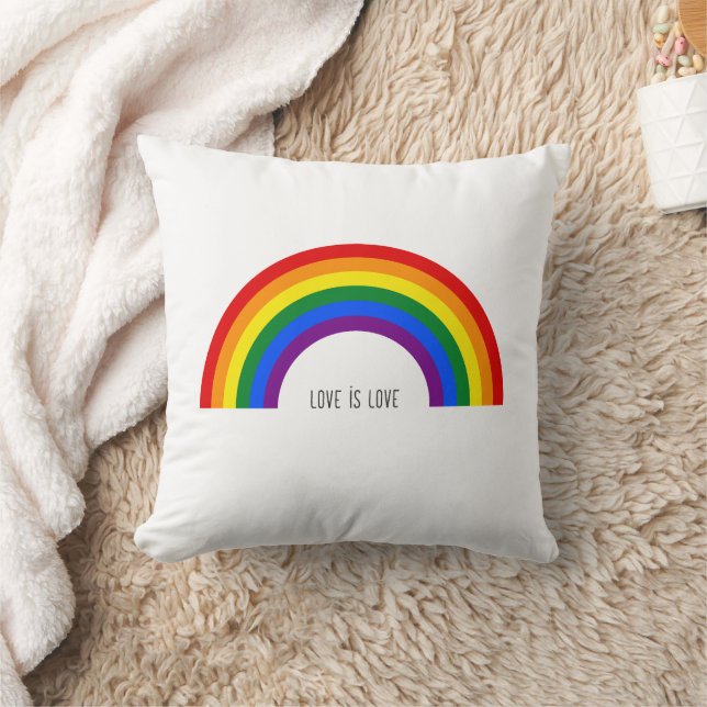 Regenboog van de Gay Pride. Liefde is Liefde. Kussen (Deken)