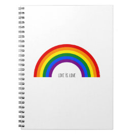 Regenboog van de Gay Pride. Liefde is liefde. Notitieboek