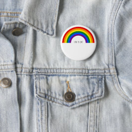 Regenboog van de Gay Pride. Liefde is Liefde. Ronde Button 5,7 Cm