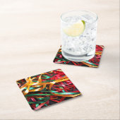 Regenboog van de kerstribbons Modern Kartonnen Onderzetters (Insitu)