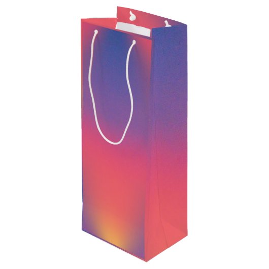 Regenboog van de kleurdiamantvormen wijn cadeautas (Achterkant Gekanteld)