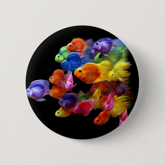 Regenboog van de roodbaars ronde button 5,7 cm (Voorkant)