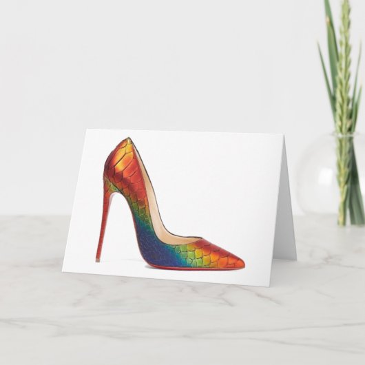 Regenboog van de Schoenen Louboutin van het Citaat Kaart (Voorkant)