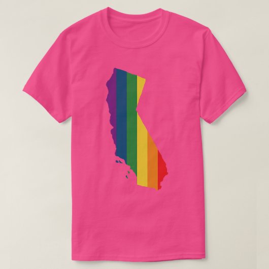 Regenboog van de staat Californië T-shirt (Design voorkant)
