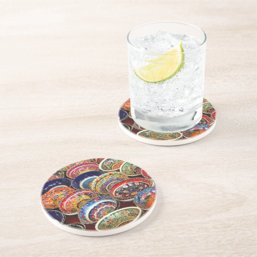 Regenboog van de Turkse Bowlen Zandsteen Onderzetter (Zijkant)