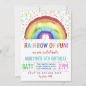 Regenboog van de uitnodiging van Fun Birthday (Voorkant)