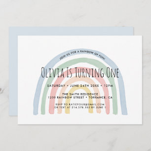 Regenboog van de vun regenboog, eerste verjaardag  kaart