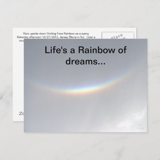 Regenboog van dromen ondersteboven Regenboog Briefkaart (Voorkant / Achterkant)