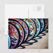 Regenboog van fietsen briefkaart (Voorkant / Achterkant)