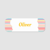 Regenboog van Fun Verjaardagsfeest Thema Gast T-sh Naamplaatje (Voorkant)