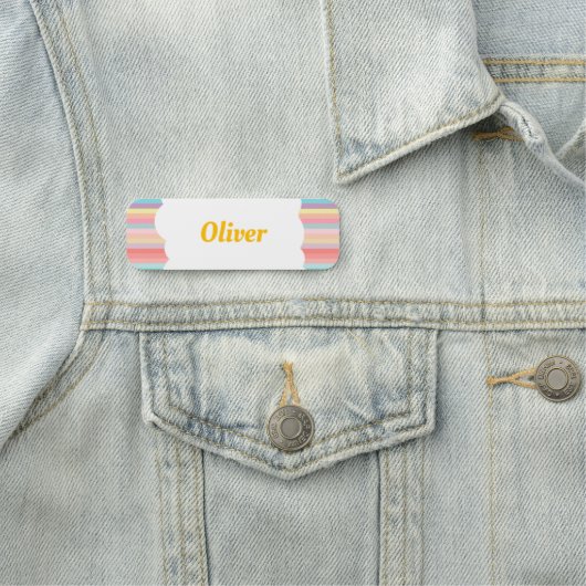 Regenboog van Fun Verjaardagsfeest Thema Gast T-sh Naamplaatje (In situ)