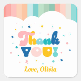 Regenboog van Fun Verjaardagsfeest Thema Sticker