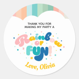 Regenboog van Fun Verjaardagsfeest Thema Sticker
